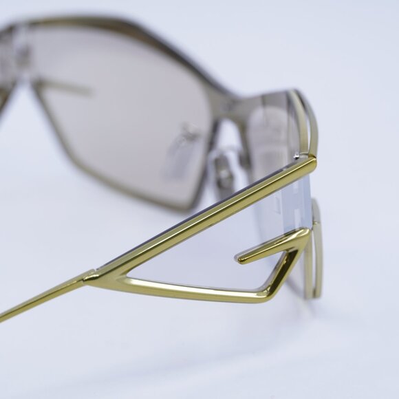 Givenchy GV40066U 39C Sunglasses Yellow Geometric Frame, Smoke Mirror Lenses - Picture 7 of 10